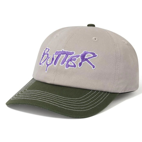 BUTTER - "RADIO" 6 PANEL CAP COOL GREY / SEAWEED