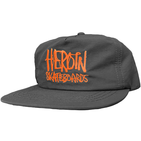 HEROIN - "SCRIPT" BLACK/ORANGE NYLON HAT